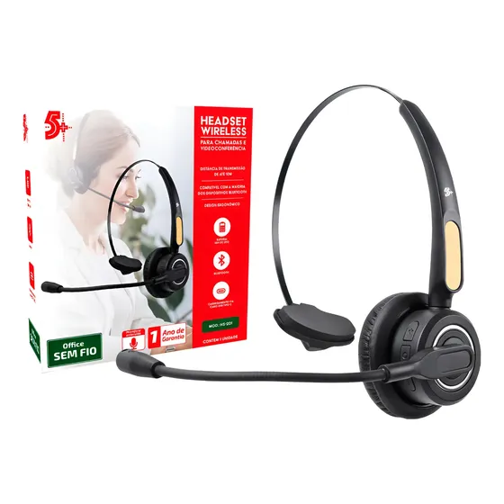 Fone Headset Home Office S/ Fio Bluetooth Wireless C/ Anatel